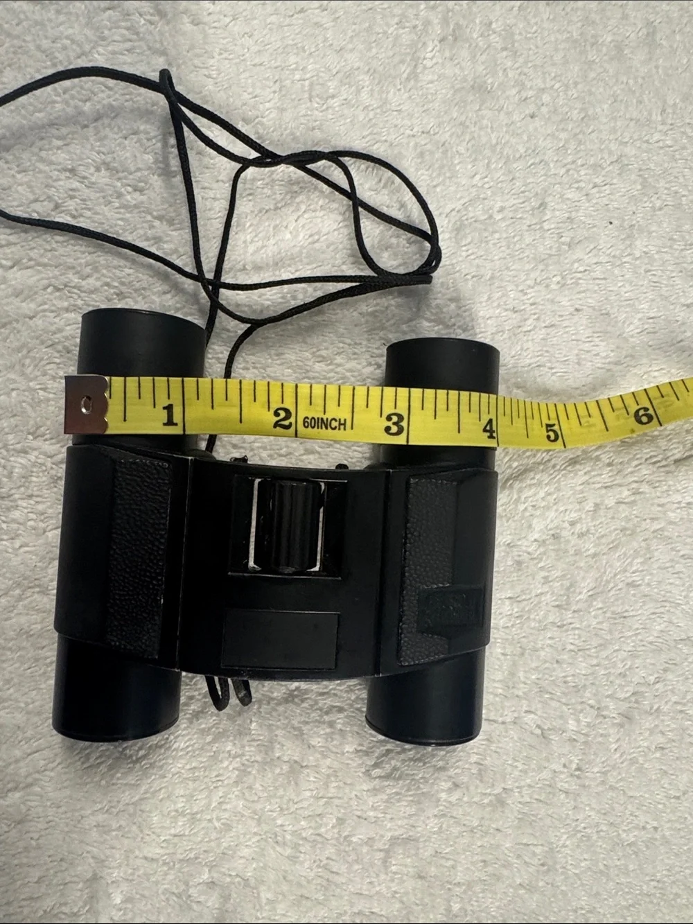 Black Compact Binoculars with Neck Strap - Lightweight Travel Optics